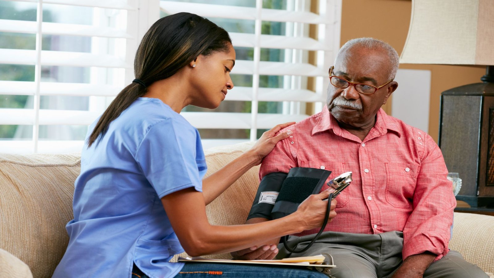 A carer supporting an older client at home